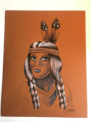 Indian Girl, with Braids (2) 1986 GTC Original